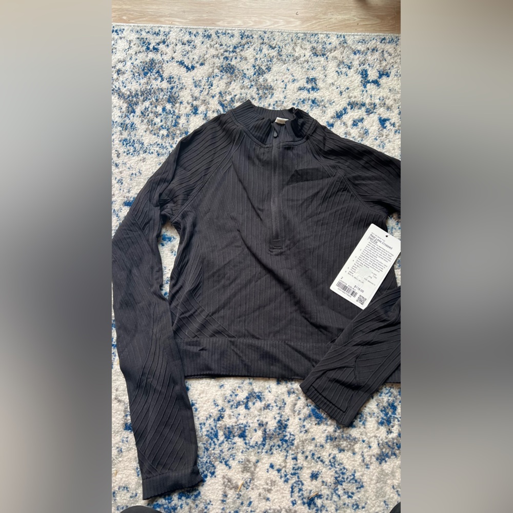 Lululemon restless run half zip jacket black size 2